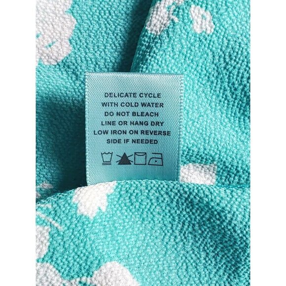 Good Luck Gem Teal Floral Size Medium Ruffle Dress - Picture 9 of 11